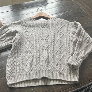 Susquehanna Trail Outfitters Classic Cable Knit Sweater - Light Gray